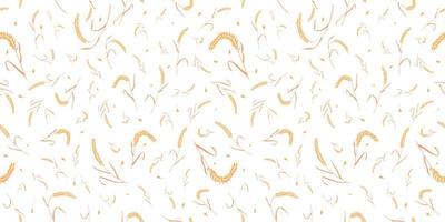 Seamless pattern with whole grain seeds organic, natural ears isolated on white background. vector