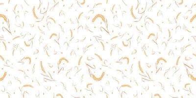 Seamless pattern with whole grain seeds organic, natural ears isolated on white background. vector