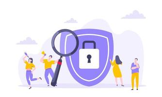 concepto de negocio de protección de datos personales de política de privacidad. vector