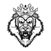 Lion King Head Vector Illustration Character Tshirt Design