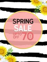 Spring sale background with beautiful flower vector