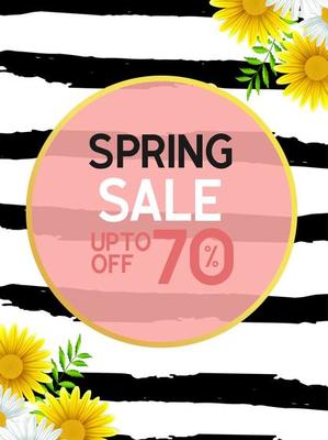 Spring sale background with beautiful flower