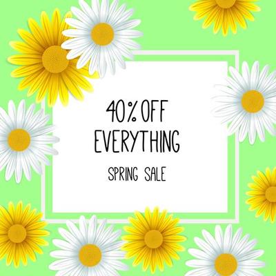 Spring sale background with beautiful flower