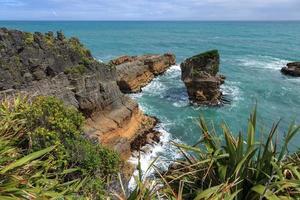 Pancake Rocks near Punakaiki in New Zealand photo