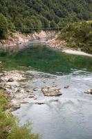 NZ longest swingbridge over the Buller Gorge in New Zealand photo