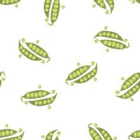 patrón de guisante sin costura vectorial. patrón vegetal para textiles, proyectos culinarios. guisantes frescos vector