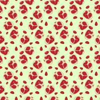 Vector seamless pomegranate pattern. Juicy red pomegranate. Fruit pattern.