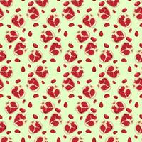 Vector seamless pomegranate pattern. Juicy red pomegranate. Fruit pattern.