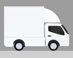 White van car mockup on the right side. 3d rendering photo