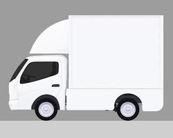 White van car mockup on the left side. 3d rendering photo