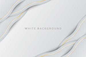 White abstract elegant modern Background with wave gradient design style and gold line vector