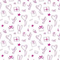 Party. Seamless pattern with doodle elements. vector