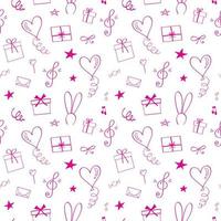 Party. Seamless pattern with doodle elements. vector