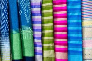 Many silk lined in colorful. Each of them has a beautiful and individual meaning in each color. photo