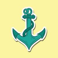 hand drawn anchor doodle illustration for stickers etc vector