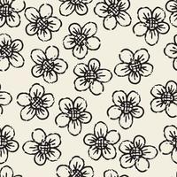 seamless monochrome daisy flower background vector