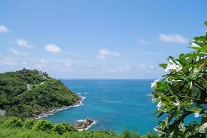 Beautiful small island in the tropical sea in Phuket Thailand Amazing beautiful archipelago around Phuket Island Thailand travel and tour photo