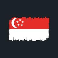 Singapore Flag Brush Strokes. National Flag vector