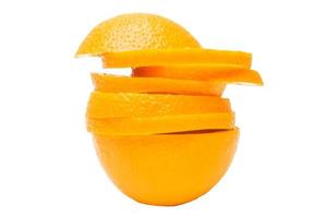 Orange fruit on white background photo