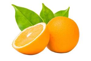 Orange fruit on white background photo