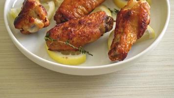fried lemon pepper chicken wings with thyme