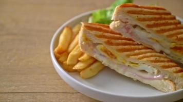 ham cheese sandwich with egg and fries video
