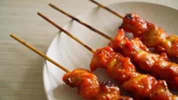 grilled chicken skewer yakitori serve in izakaya style - Asian food style video