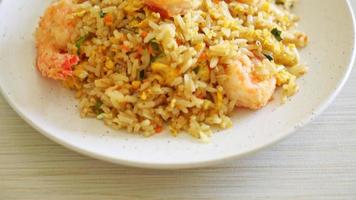 homemade fried shrimps fried rice on plate in Thai style - Asian food style video