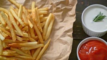 French fries or potato chips with sour cream and ketchup video