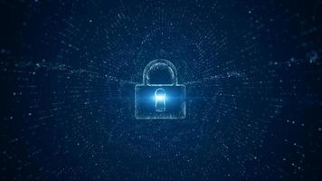 Lock Icon of cyber security. Digital data network protection. High-speed connection data analysis. Technology data binary code network conveying. Future technology digital background concept. photo