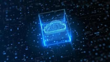 Hi tech Cloud computing and cyber security. Digital data network protection. High-speed connection data analysis. Technology data binary code network conveying. Future technology digital background. photo