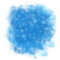 Blue watercolor backgrounds. Dreamy splash glitter starry colorful clouds photo