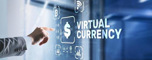 concepto de inversión de cambio de moneda virtual. fondo de tecnología financiera foto