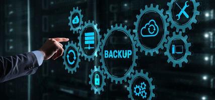 Backup Data Internet Technology Business concept On Virtual Screen photo