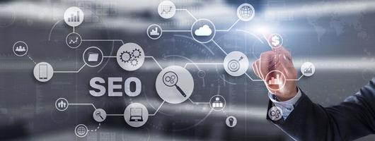 SEO. Search Engine Optimization. Information Internet Concept photo