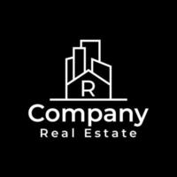 real estate with initial logo design vector