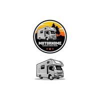 vector de ilustración de autocaravana rv