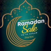 ramadan kareem publicación en redes sociales y venta de ofertas creativas vector