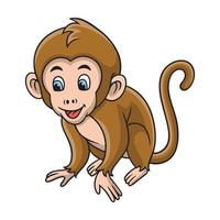 cartoon illustration monkey squat vector