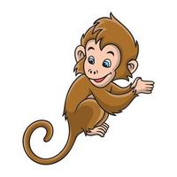 cartoon illustration monkey climbing vector