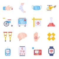 Pack of Medication Flat Icons vector