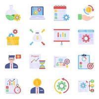 Pack of Business Management Flat Icons vector