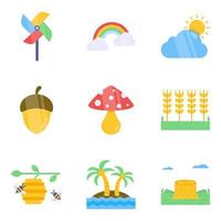 Pack of Travel and Location Flat Icons vector