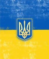 Ukraine republic vector icon symbol. Peace and war concept illustration. Official nationality Ukrainian people or flag label. Yellow and blue color for flag of Ukraine.