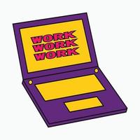 Icon laptop purple and yellow vector