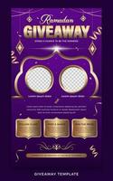 Ramadan giveaway poster template vector