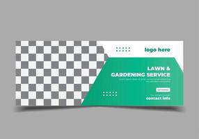 Lawn garden or landscaping social media post template,  Mowing poster, grass, cover, web banner template vector