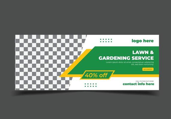 Lawn garden or landscaping social media post template,  Mowing poster, grass, cover, web banner template