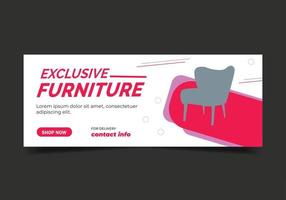 furniture social media post template, web banner template vector