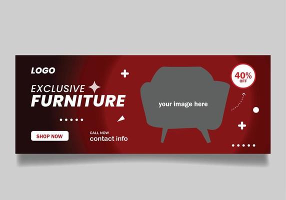 furniture social media post template, web banner template